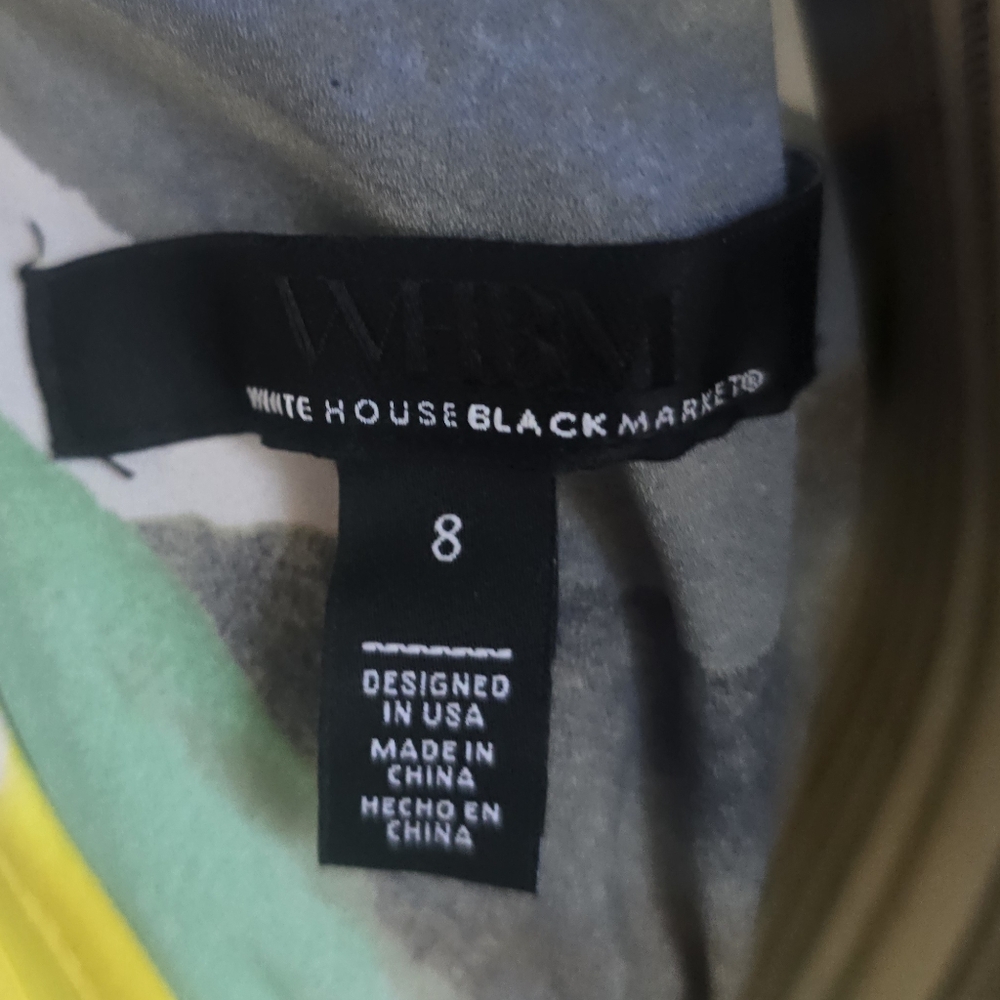White House Black Market Yellow and Gray Tiered Maxi Dress - Picture 5 of 6